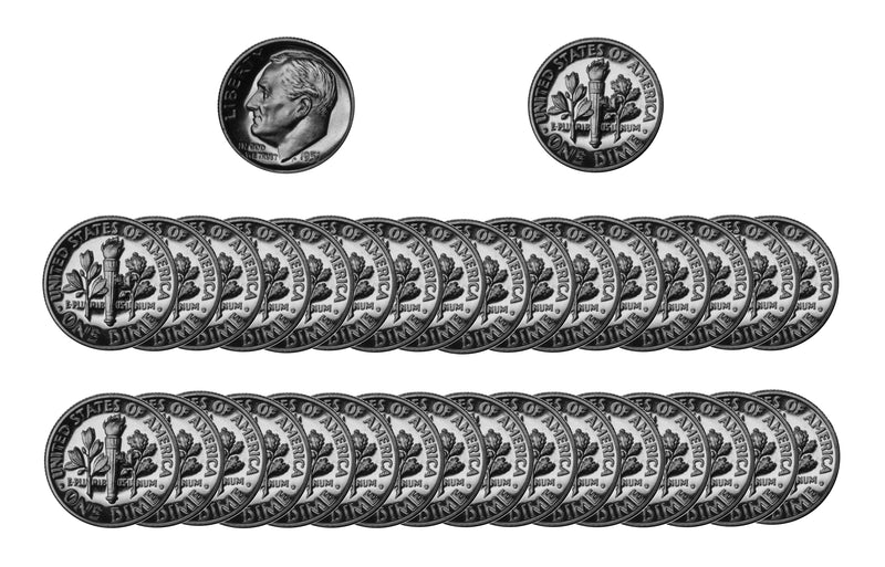 1951 Roosevelt Dime Gem Proof 90% Silver Roll (50 Coins)
