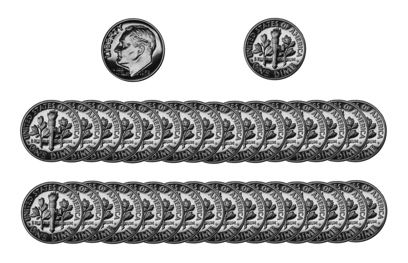 1952 Roosevelt Dime Gem Proof 90% Silver Roll (50 Coins)
