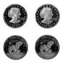 1979 S Susan B Anthony Dollar Choice Cameo Proof 2 Coin Set Type 1 & 2 CN-Clad