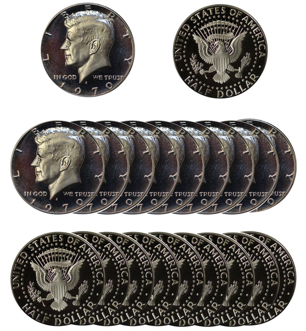 1970 S Kennedy Half Dollar Proof Roll 40% Silver (20 Coins)