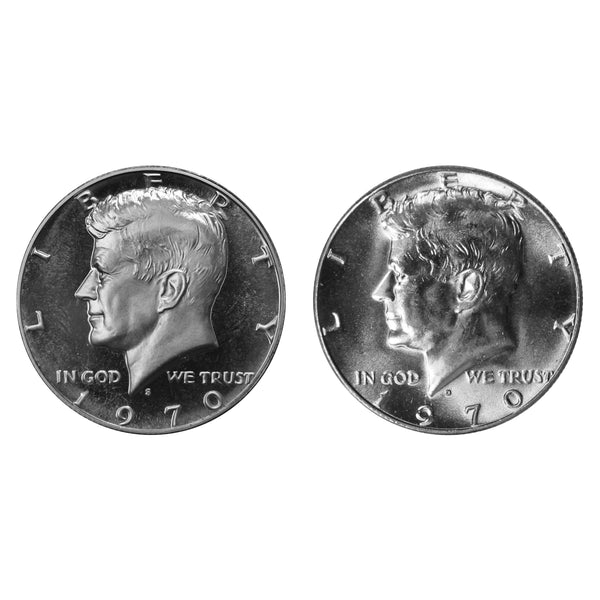 1970 D S Kennedy Half Dollar 50c Year set Proof & BU US 2 Coin lot