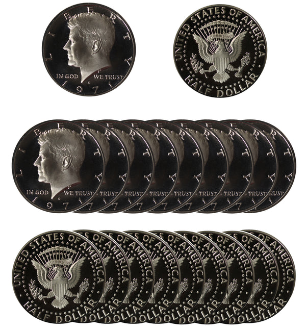 1971 S Kennedy Half Dollar Gem Proof Roll CN-Clad (20 Coins)