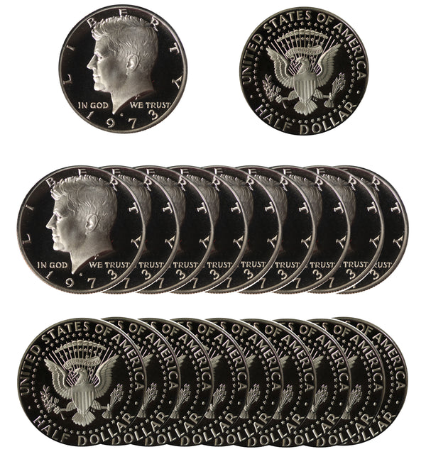 1973 S Kennedy Half Dollar Gem Proof Roll CN-Clad (20 Coins)