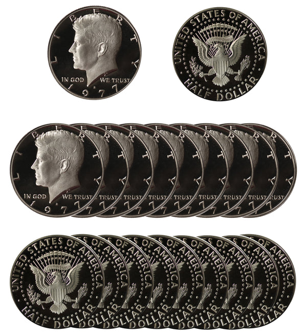 1977 S Kennedy Half Dollar Gem Proof Roll CN-Clad (20 Coins)