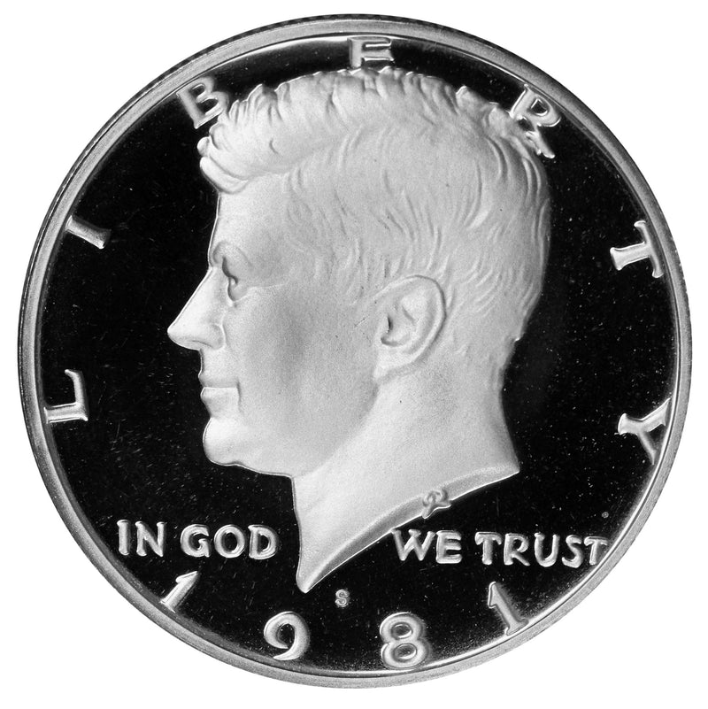 1981 S Kennedy Half Dollar Choice Cameo Proof type 2 (Flat S) CN-Clad