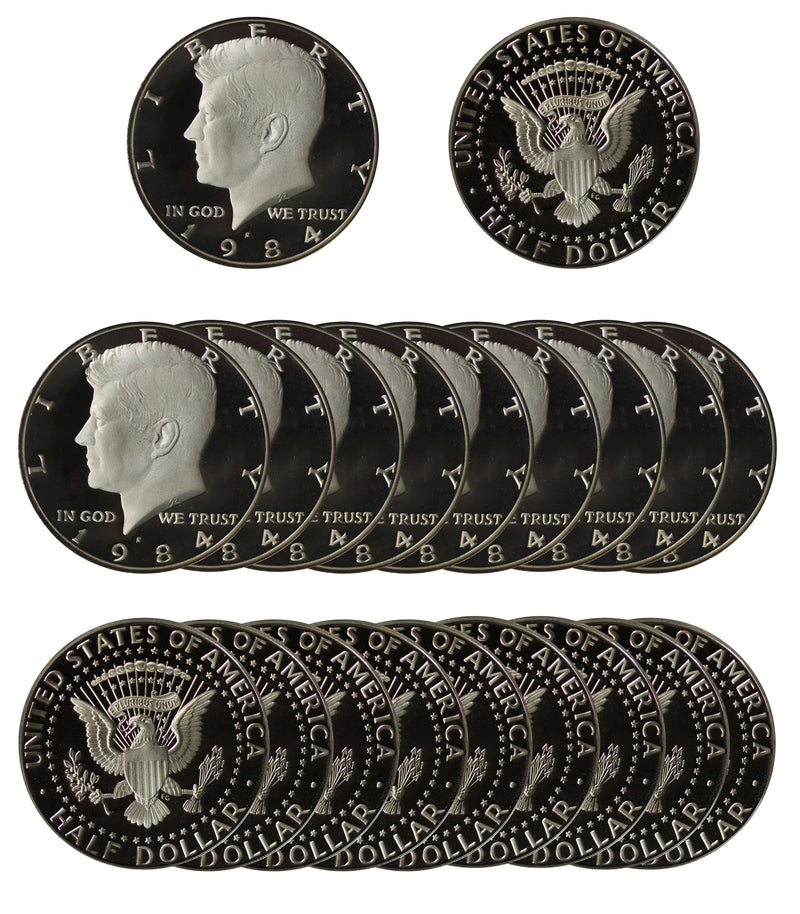 1984 S Kennedy Half Dollar Gem Proof Roll CN-Clad (20 Coins)