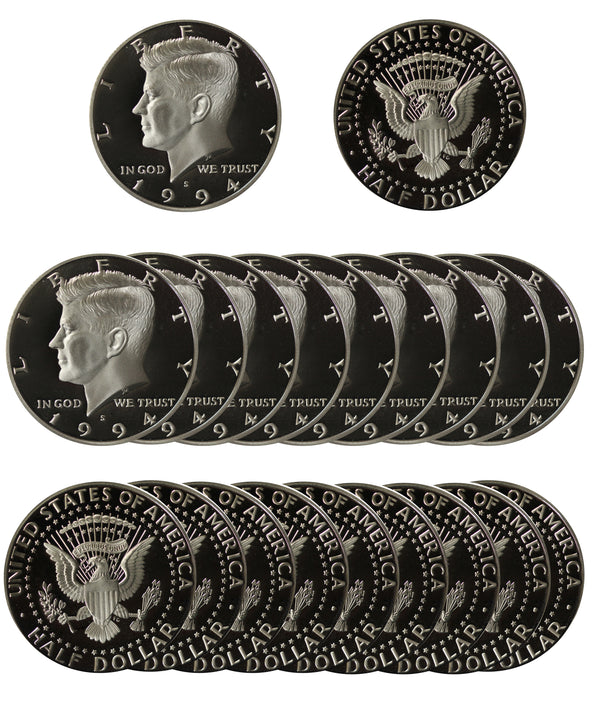 1994 S Kennedy Half Dollar Gem Proof Roll CN-Clad (20 Coins)