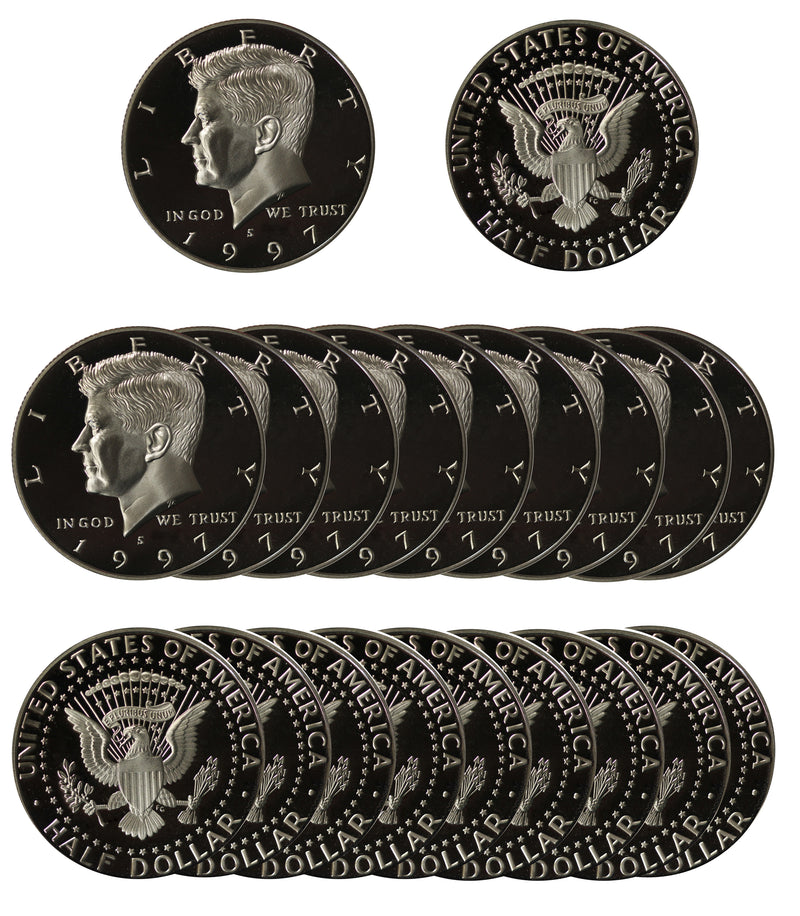 1997 S Kennedy Half Dollar Gem Proof Roll CN-Clad (20 Coins)