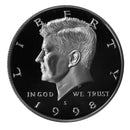 1998 S Kennedy Half Dollar Gem Proof Roll CN-Clad (20 Coins)