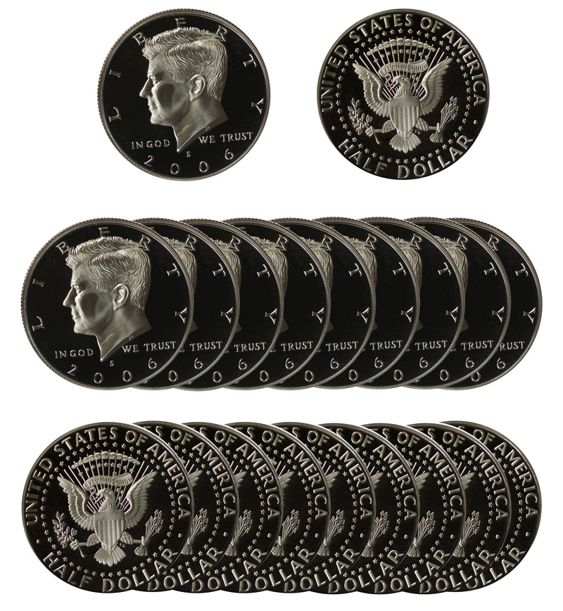 2006 S Kennedy Half Dollar Gem Proof Roll CN-Clad (20 Coins)