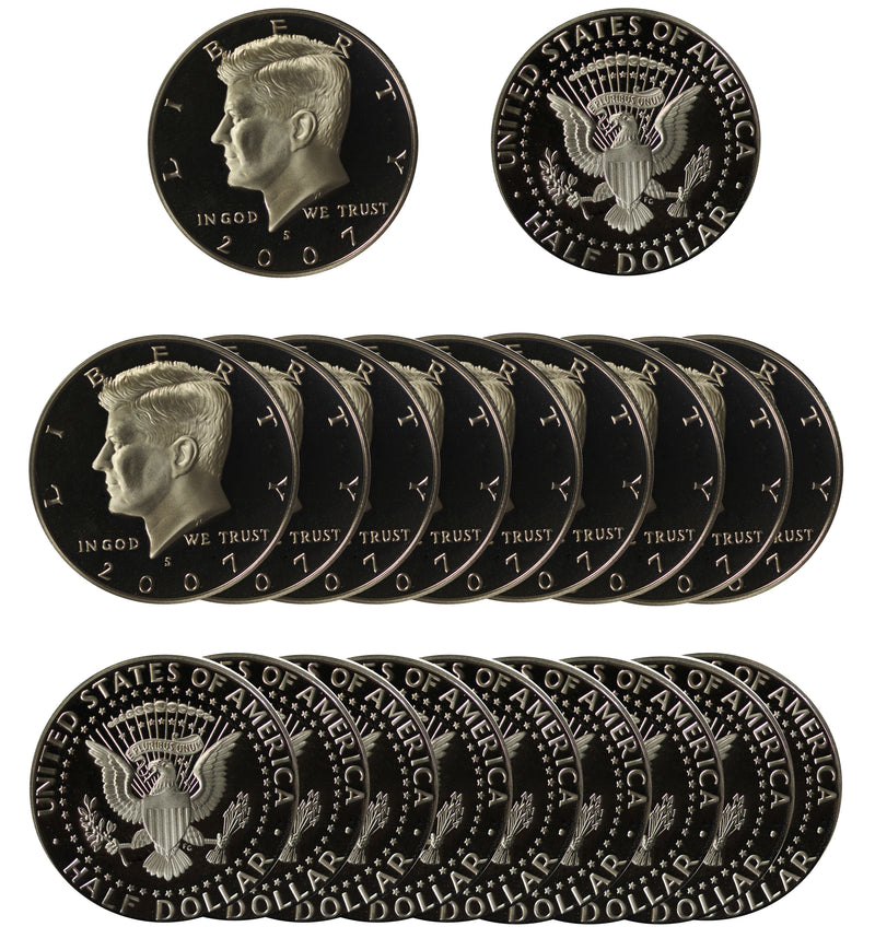 2007 S Kennedy Half Dollar Gem Proof Roll CN-Clad (20 Coins)