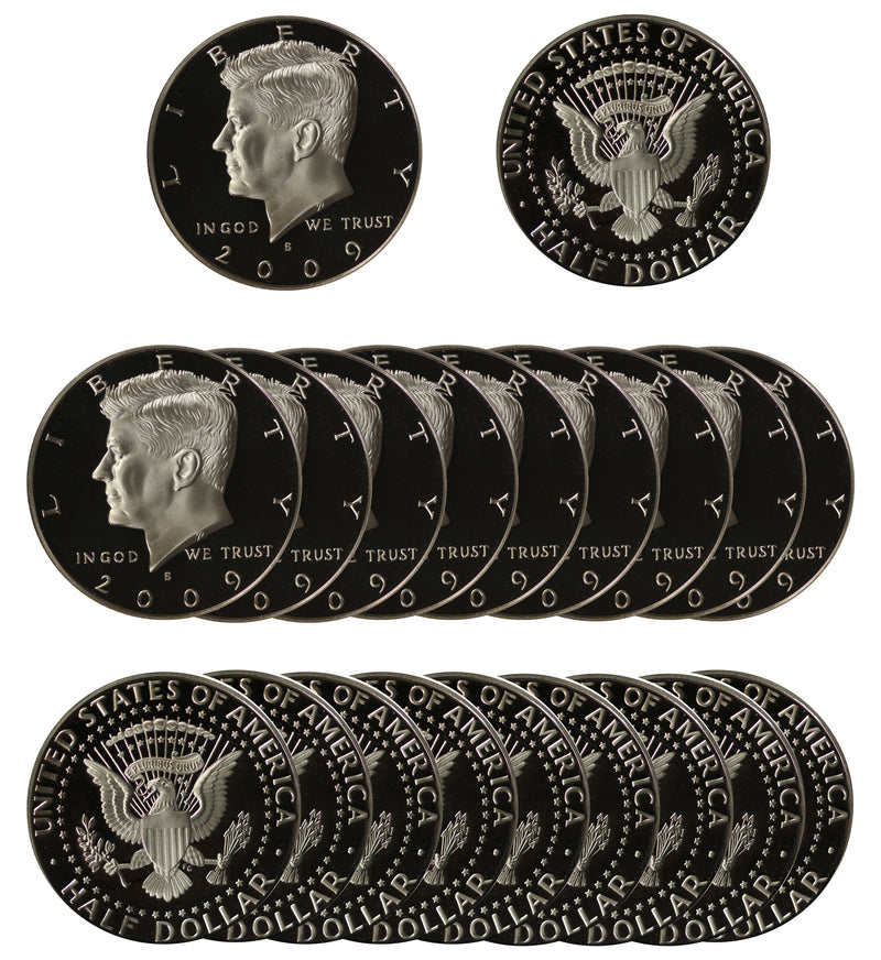 2009 Kennedy Half Dollar Gem Cameo Proof 90% Silver Roll (20 Coins)