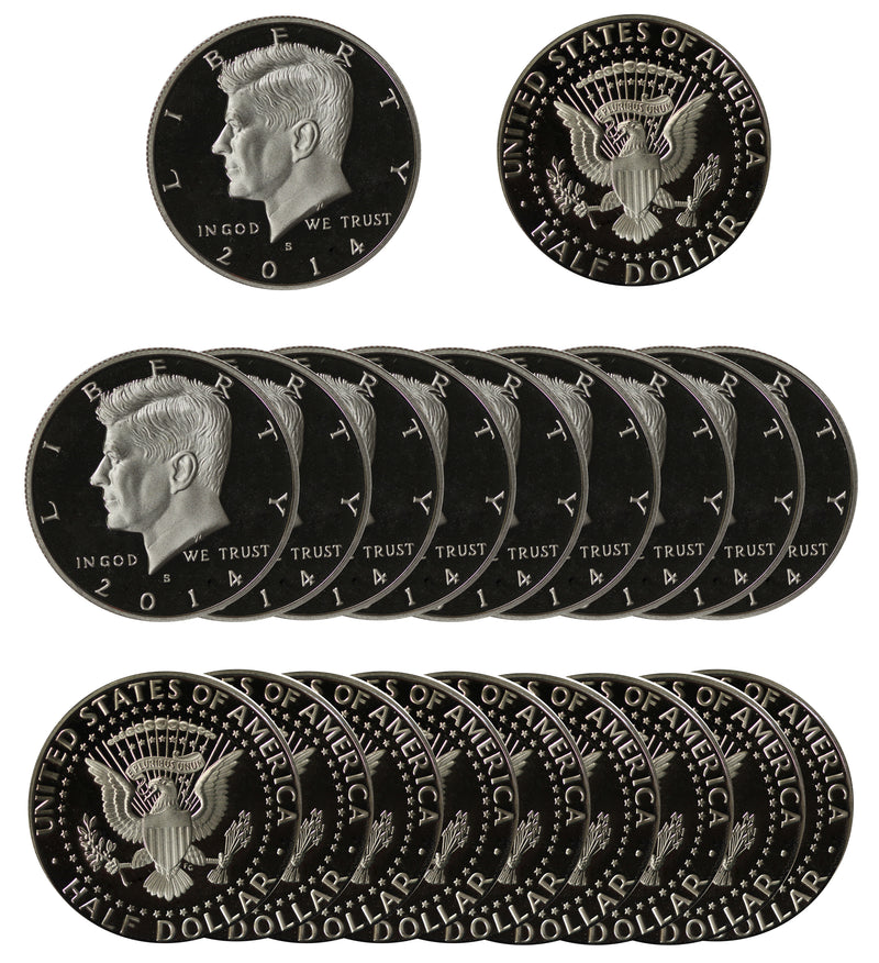 2014 S Kennedy Half Dollar Gem Proof Roll CN-Clad (20 Coins)