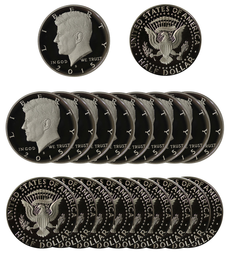2015 S Kennedy Half Dollar Gem Proof Roll CN-Clad (20 Coins)