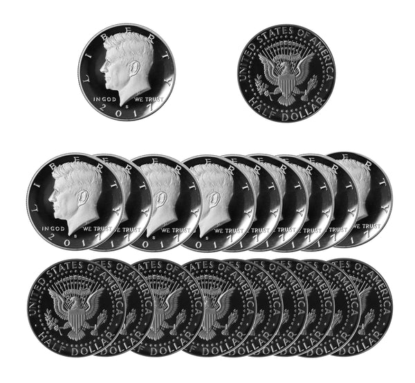 2017 Kennedy Half Dollar Gem Cameo Proof 90% Silver Roll (20 Coins)