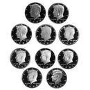 1980-1989 S Proof Kennedy Half Dollar Run CN-Clad 10 Coins