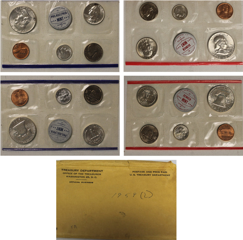 1959 PD US Mint set 10 Pack (OGP) 100 coins