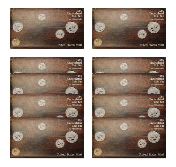 1985 PD US Mint set 10 Pack (OGP) 100 coins