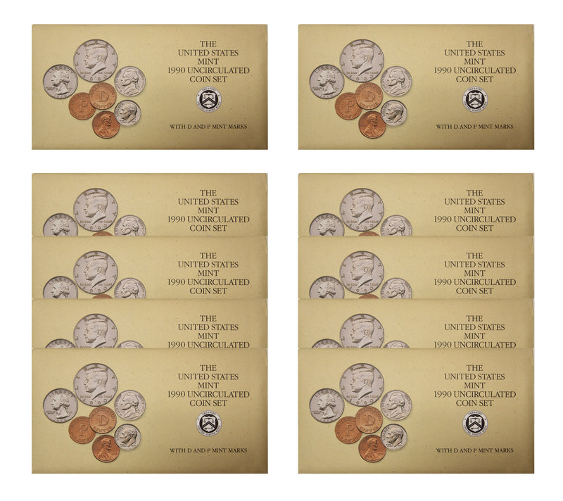 1990 PD US Mint set 10 Pack (OGP) 100 coins