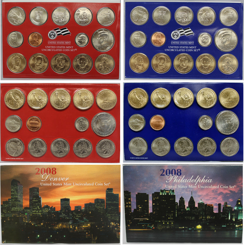 2008 PD US Mint set 10 Pack (OGP) 280 coins