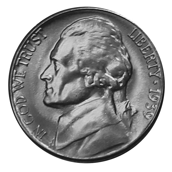 1939 -S Jefferson Nickel (Straight steps V2) - Choice/Gem BU US Coin