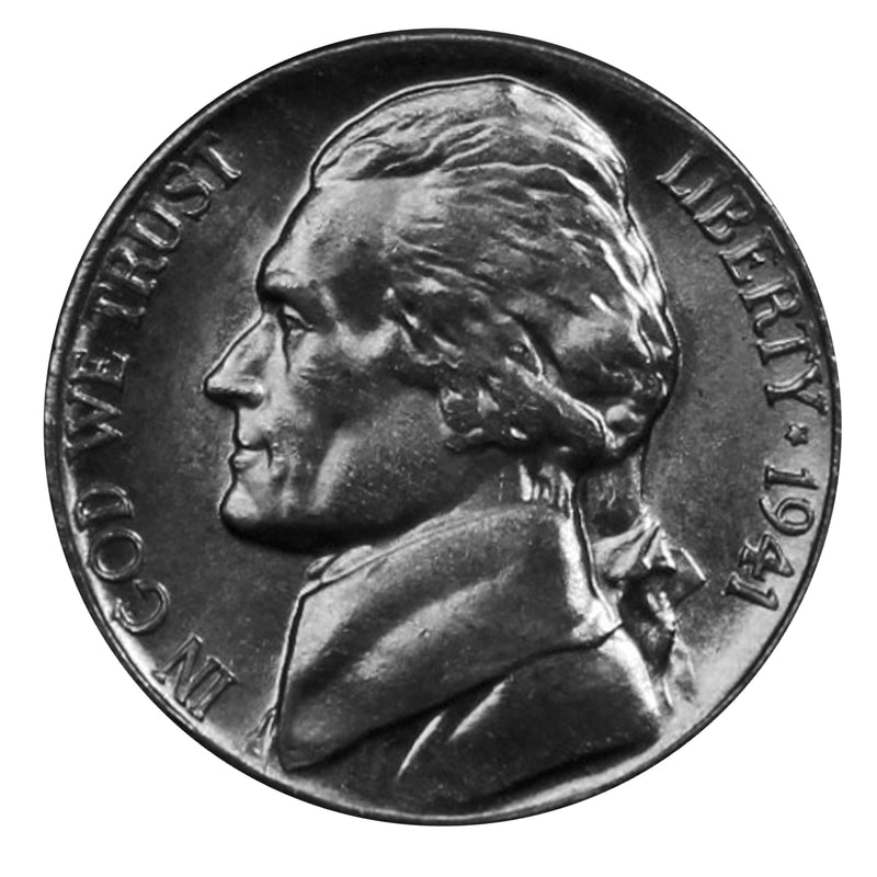1941 P Jefferson Nickel Choice/Gem BU Roll (40 Coins)