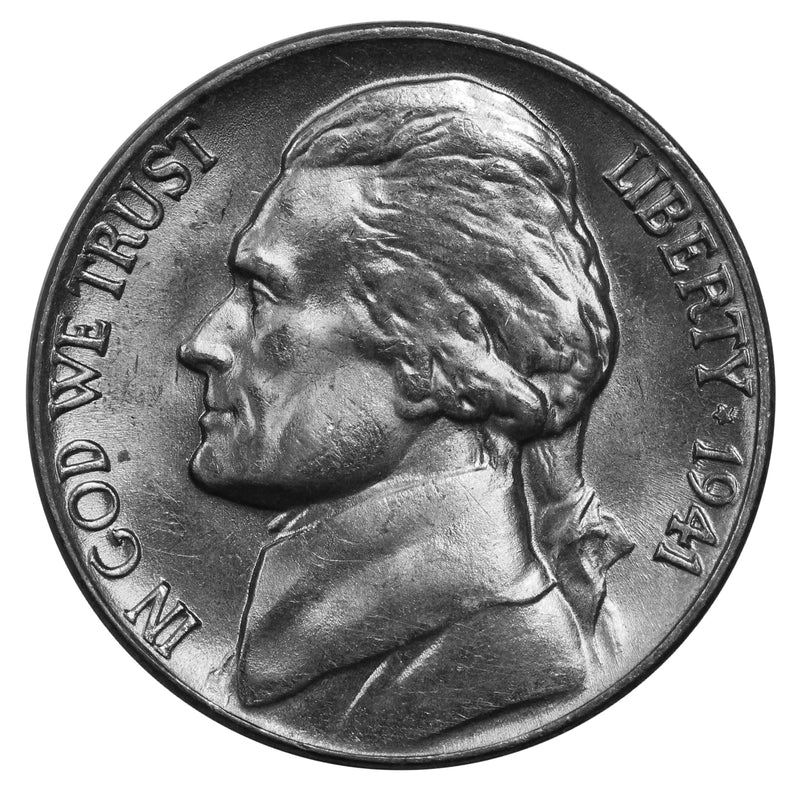 1941-P Full Step FS Gem BU Jefferson Nickel