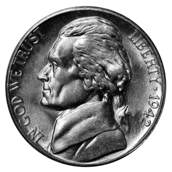 1942-P Silver Full Step FS Gem BU Jefferson Nickel