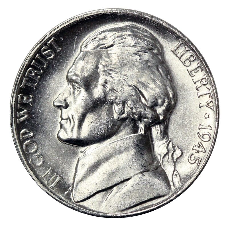 1945 -D Silver War Jefferson Nickel - Choice/Gem BU US Coin