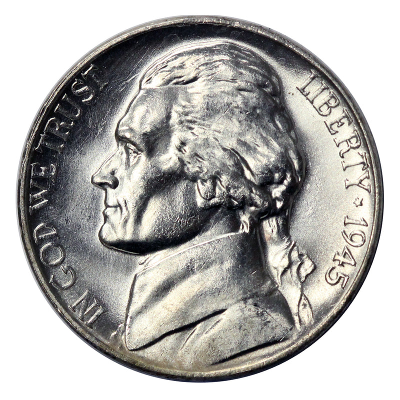 1945-P Silver Full Step FS Gem BU Jefferson Nickel