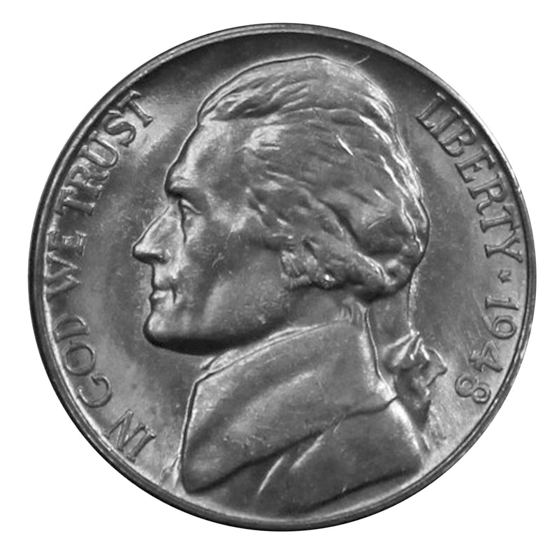 1948 S Jefferson Nickel Choice/Gem BU Roll (40 Coins)
