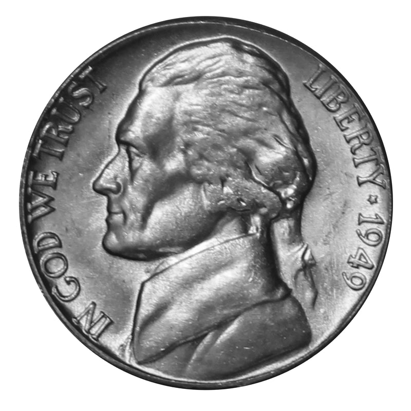 1949 S Jefferson Nickel Choice/Gem BU Roll (40 Coins)