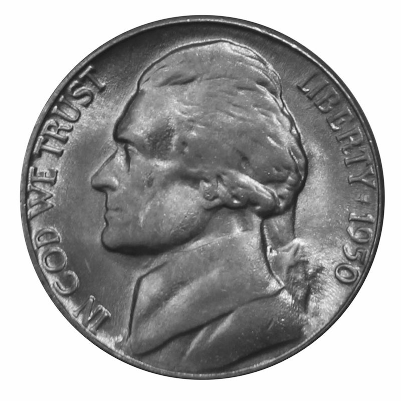 1950 D Jefferson Nickel Choice/Gem BU Roll (40 Coins)
