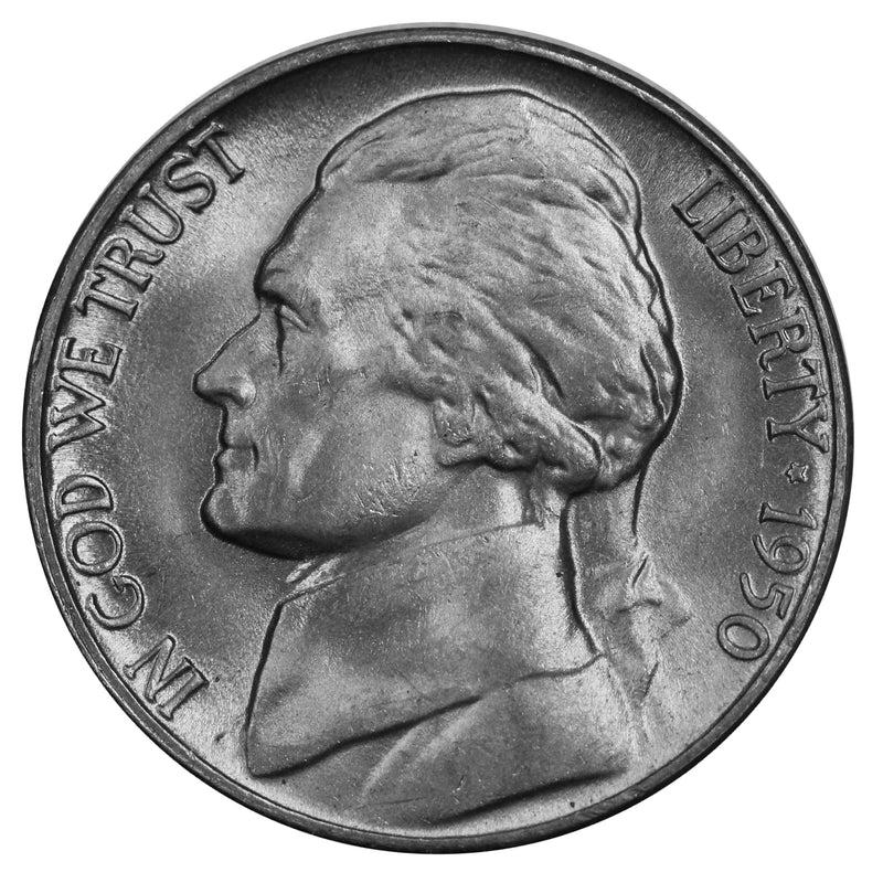 1950-D Full Step FS Gem BU Jefferson Nickel
