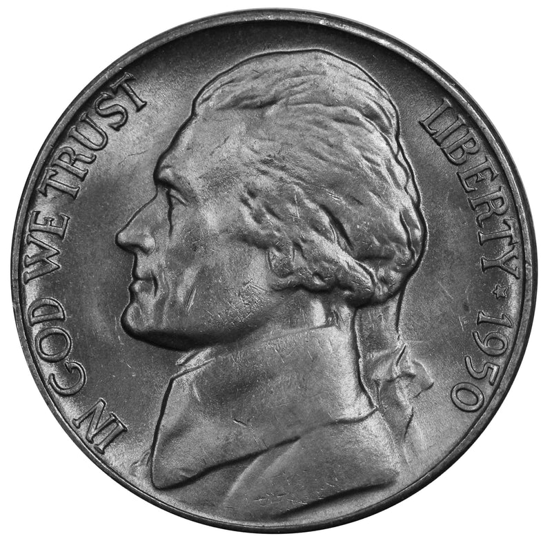 1950-P Full Step FS Gem BU Jefferson Nickel