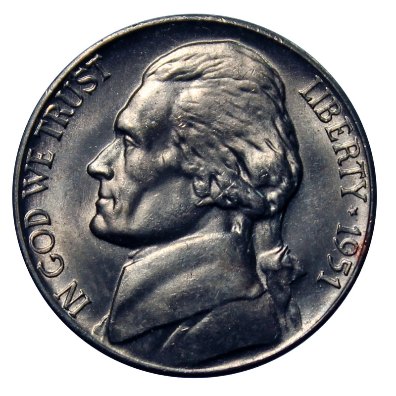 1951 D Jefferson Nickel Choice/Gem BU Roll (40 Coins)