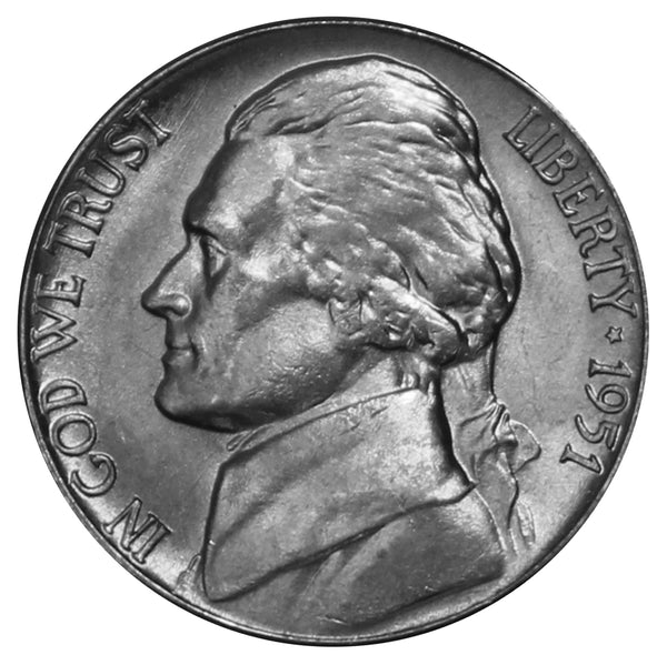 1951-P Full Step FS Gem BU Jefferson Nickel