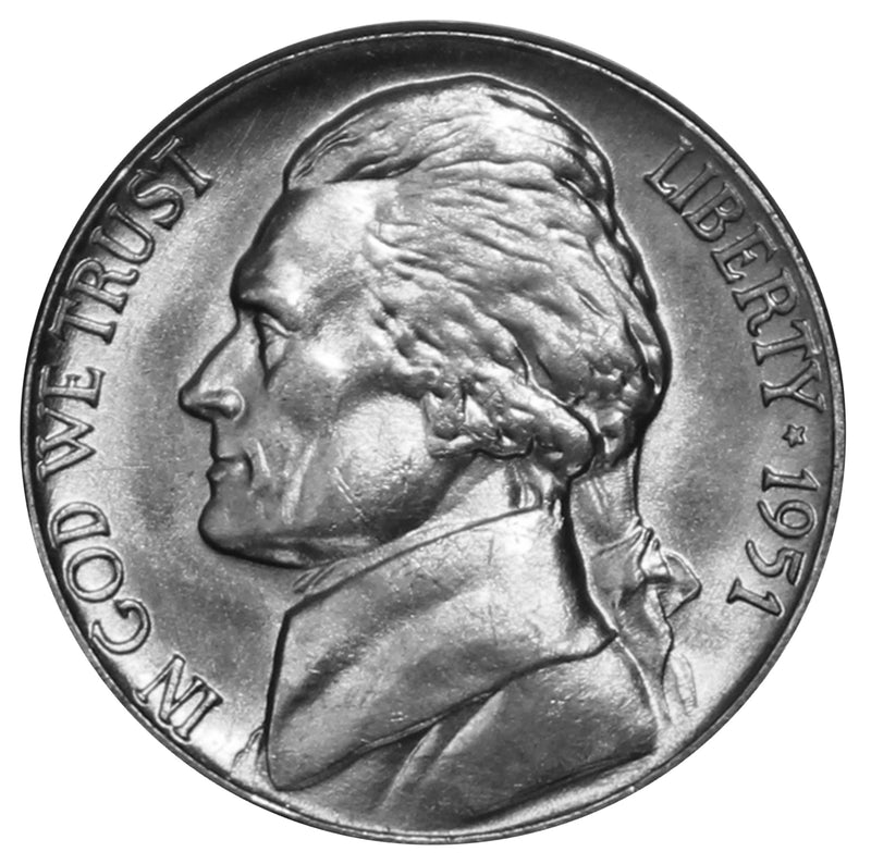 1951-P Full Step FS Gem BU Jefferson Nickel