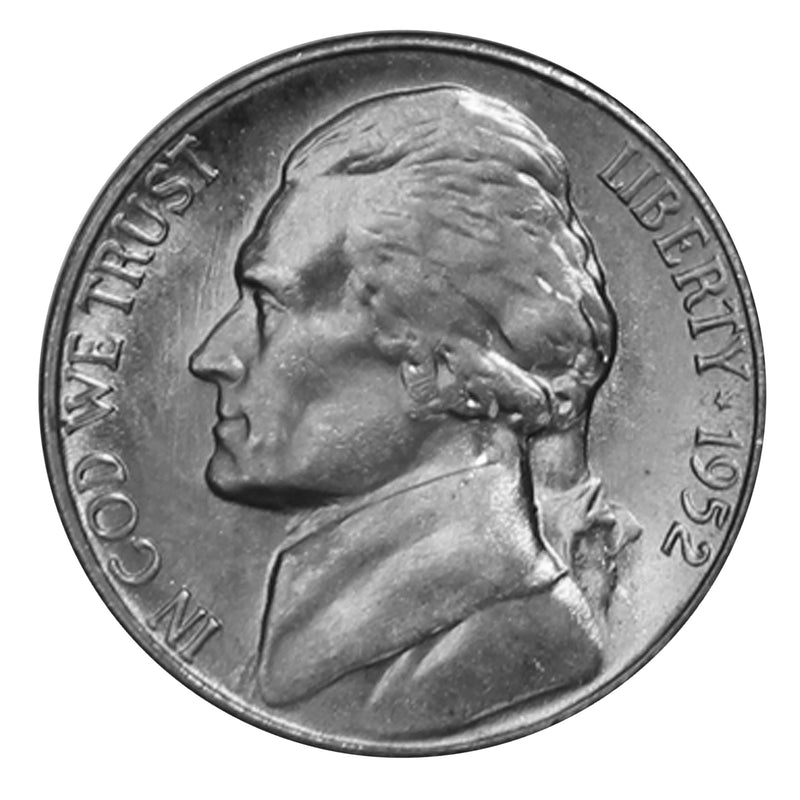 1952 S Jefferson Nickel Choice/Gem BU Roll (40 Coins)