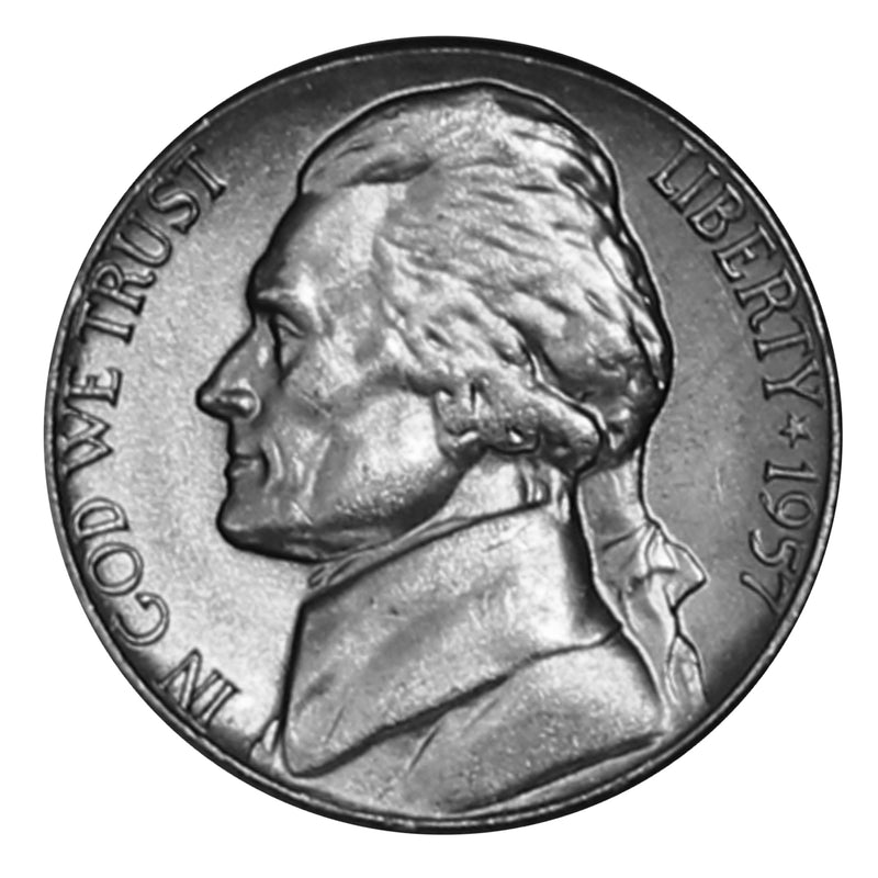 1957 D Jefferson Nickel Choice/Gem BU Roll (40 Coins)