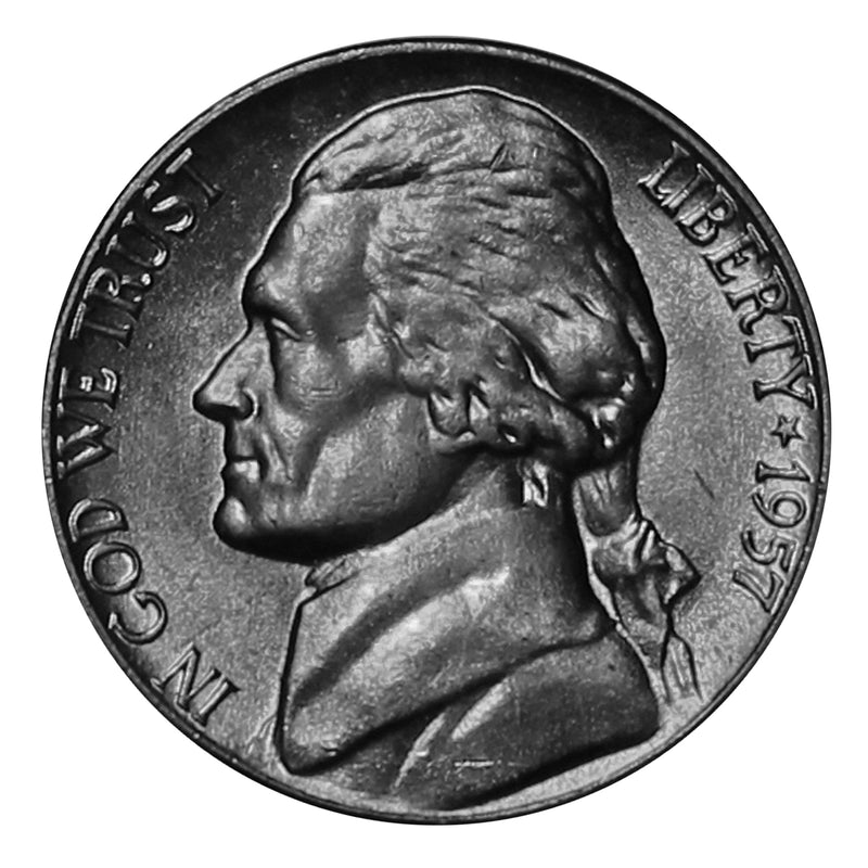 1957 P Jefferson Nickel Choice/Gem BU Roll (40 Coins)