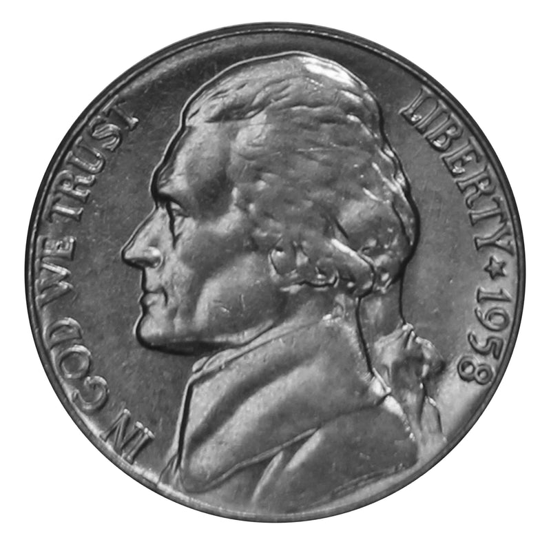 1958 P Jefferson Nickel Choice/Gem BU Roll (40 Coins)