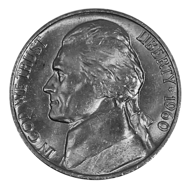 1960 P Jefferson Nickel Choice/Gem BU Roll (40 Coins)
