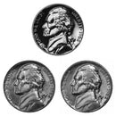 1962 P D S Jefferson Nickel 5c Year set Proof & BU US 3 Coin lot