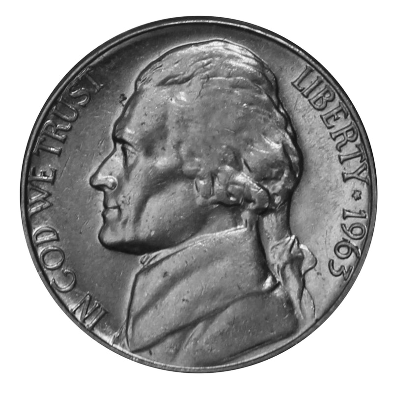 1963 D Jefferson Nickel Choice/Gem BU Roll (40 Coins)