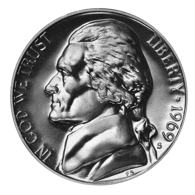 1969 S Jefferson Nickel Gem Proof Roll (40 Coins)
