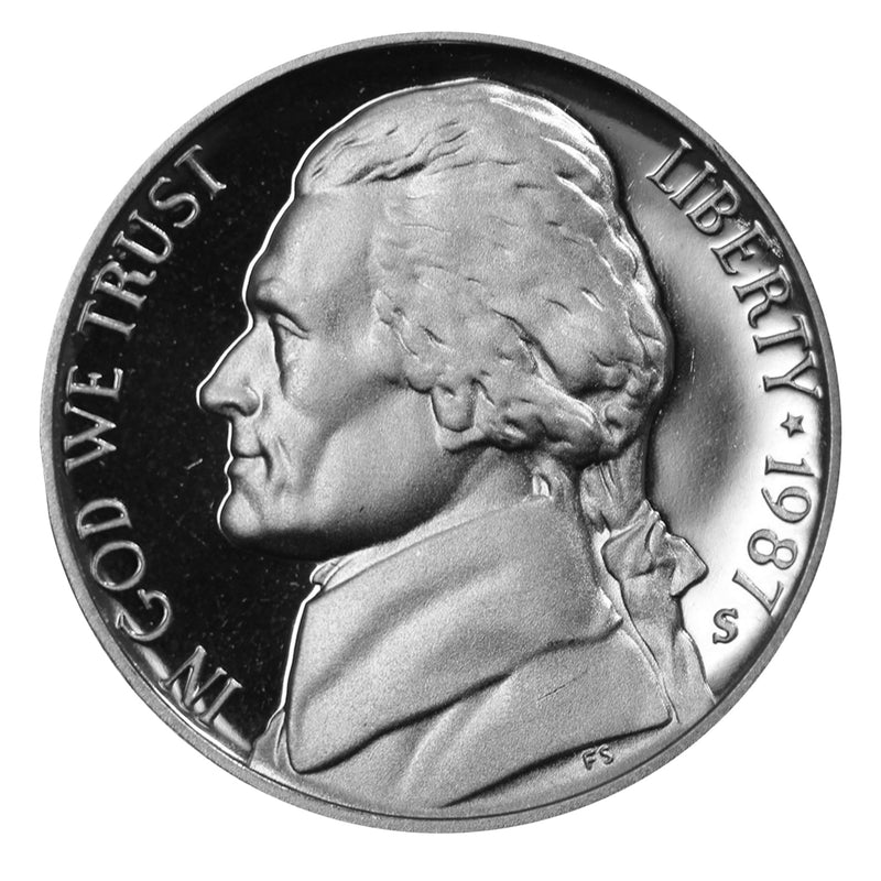 1987 S Jefferson Nickel Gem Proof Roll (40 Coins)