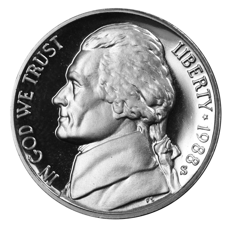 1988 S Jefferson Nickel Gem Proof Roll (40 Coins)