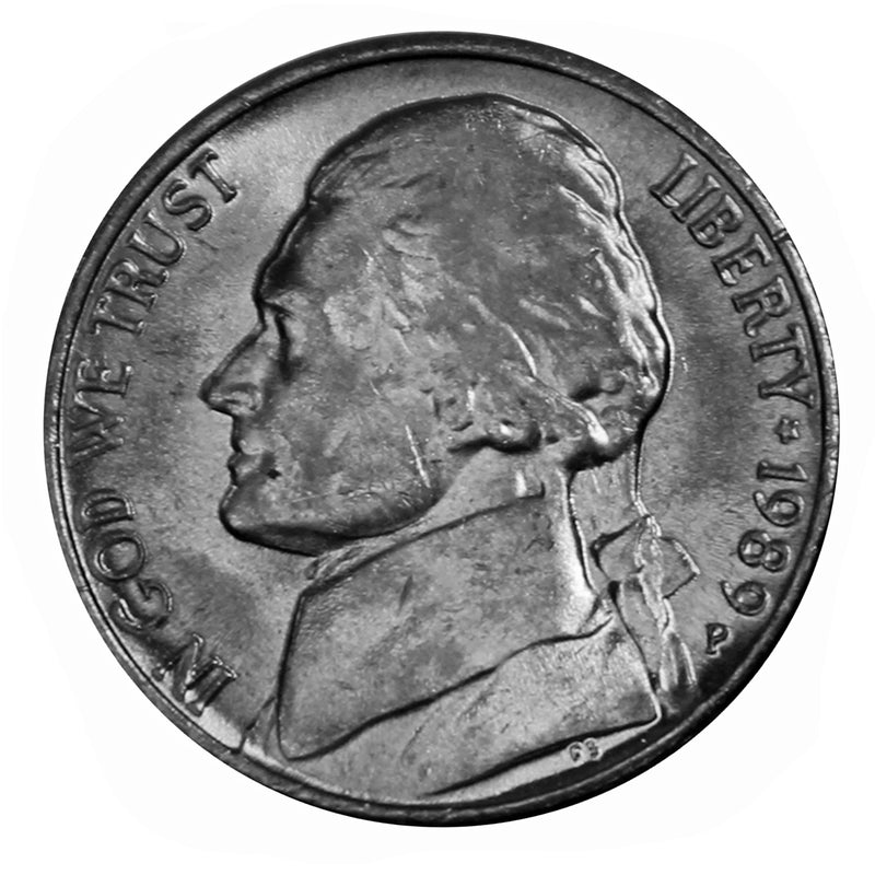 1989 P Jefferson Nickel Choice/Gem BU Roll (40 Coins)