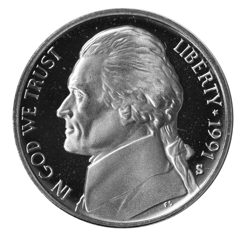 1991 Jefferson Nickel Choice Cameo Proof